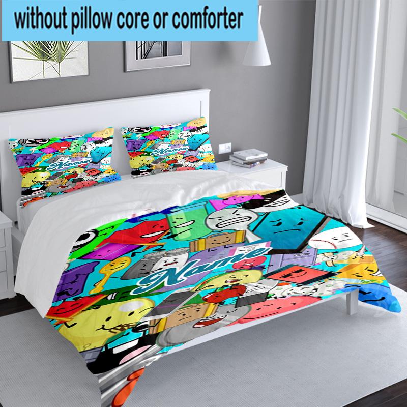 Custom Name 3PCS Cartoon Dream Island Bedding Set Including 1pc Duvet Cover And 2pcs Pillowcases for Bedroom, Dormitory Gift Home Decor