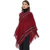Women's Elegant Knitted Shawl Poncho with Fringed Lightweight Pullover Poncho Sweaters Cape Warm Cozy Knit Poncho Sweater for Women Pullover Cardigan