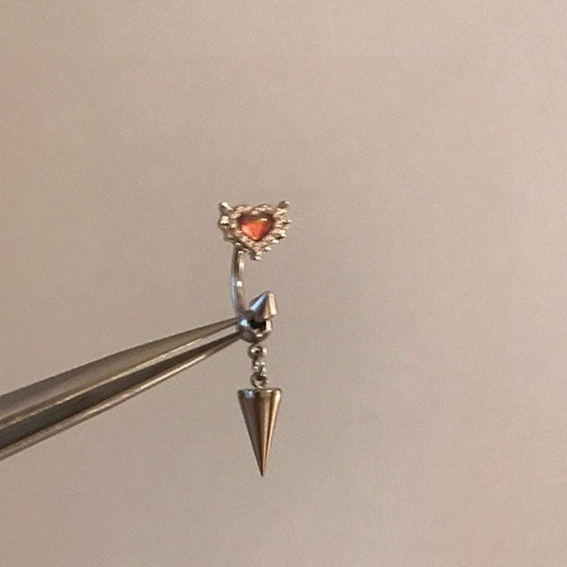 Unique Earbone Nails Heart Pendant Earrings Heart Ear Studs Cool Earrings Alloy Texture Perfect for Daily Wear and Party