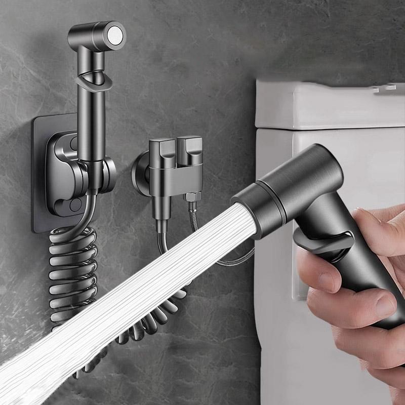 1 in 2 out toilet companion flush spray gun faucet bidet booster nozzle bathroom flush gun high pressure household