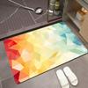 Iridescent Crystal Facet Bath Mat Glittering 2D Diamond Pattern Non-Slip Quick Dry Floor Rug