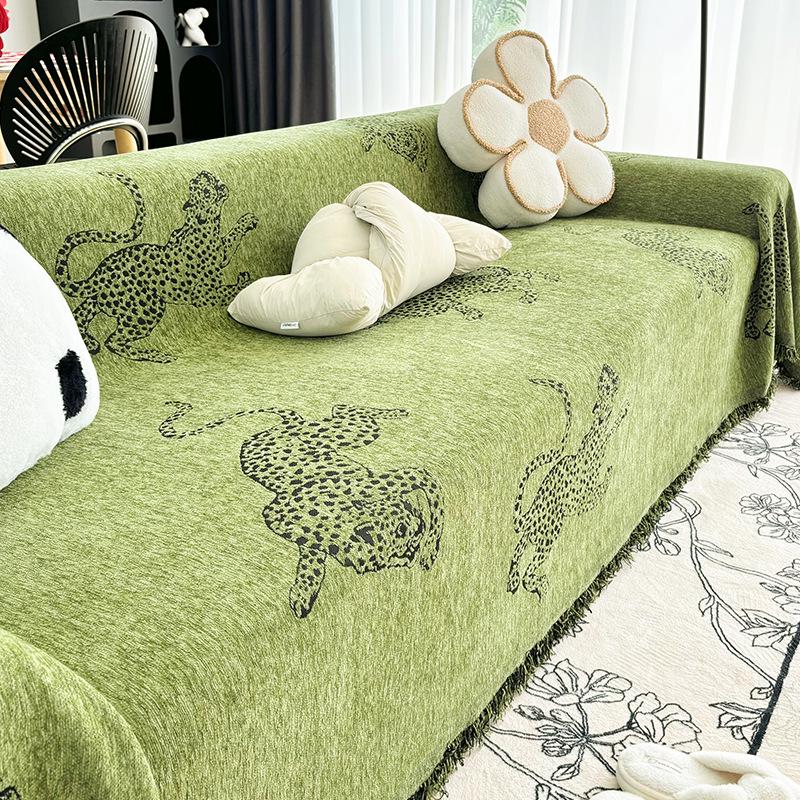 Chenille High-End Sofa Cover Blanket - Universal Four Seasons Cushion Pad, Light Luxury.