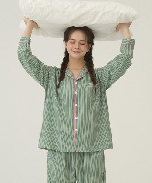 [Dossy] [2PACK] Silk-Fit Wednesday Long Sleeve Couple Pajama Set [Shipped from Korea] 100% Authentic