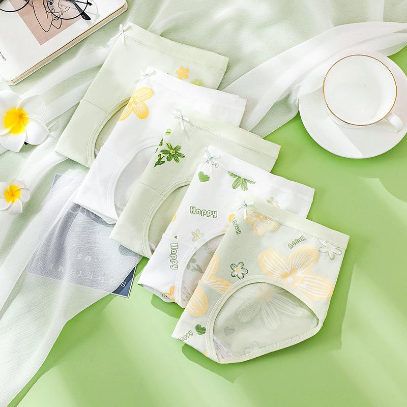 5Pcs Cotton Women Panties Breathable Underwear Lovely Young Girls Briefs Sexy Low Waist Panty Underpants Female Lingerie