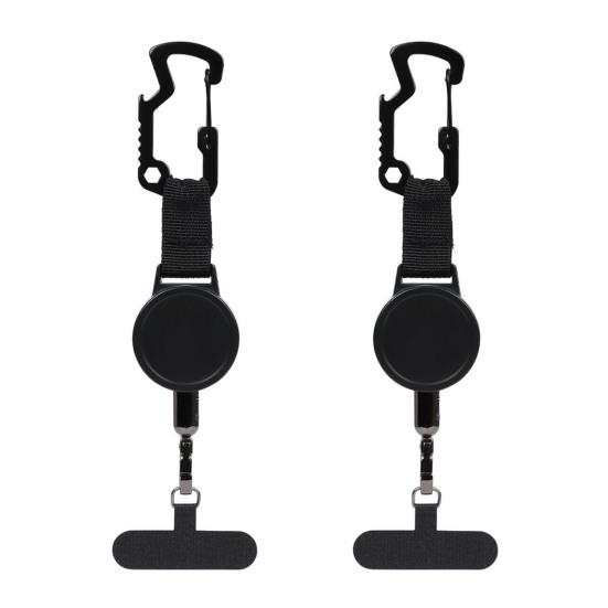 Anti-Theft Phone Tether Retractable Steel Line Cellphone Strap Universal Phone Lanyard with Locking Carabiner And Metal Tether Tab for Outdoor Hiking