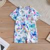 Children's Color-blocked Hollow One-piece Swimsuit