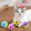 Latex Foam Cat Toy with Feathers - Interactive Chasing Ball for Self-Amusement