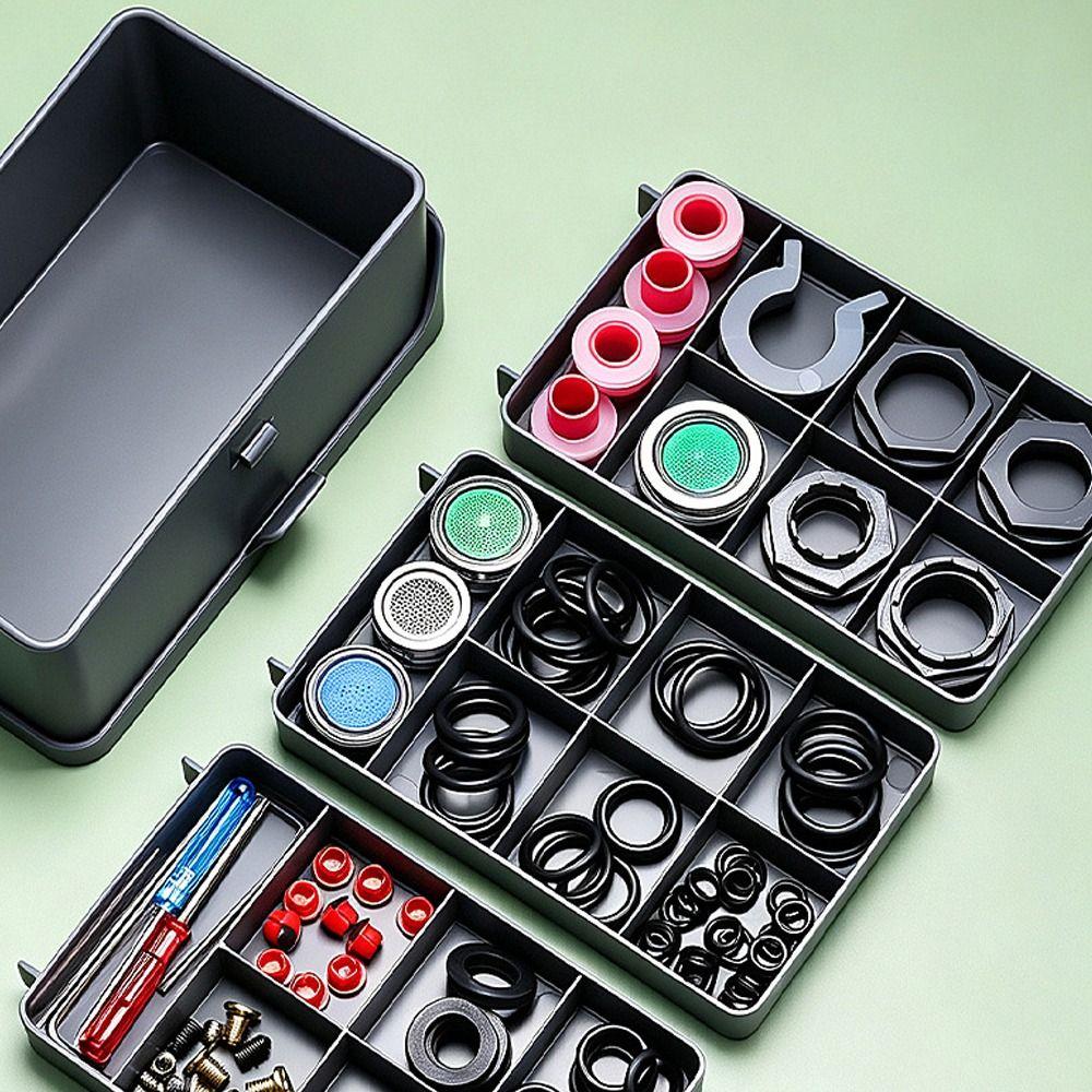 Split Storage Tray Plumbing Parts Box Multifunctional Faucet Repair Kit Plumbing Seal Kit