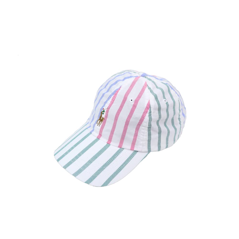 (Polo Ralph Lauren) Men's and Women's Multi-Stripe Panel Switching One Point Signature Pony Embroidered Cap 01080034-MULTI [Used]