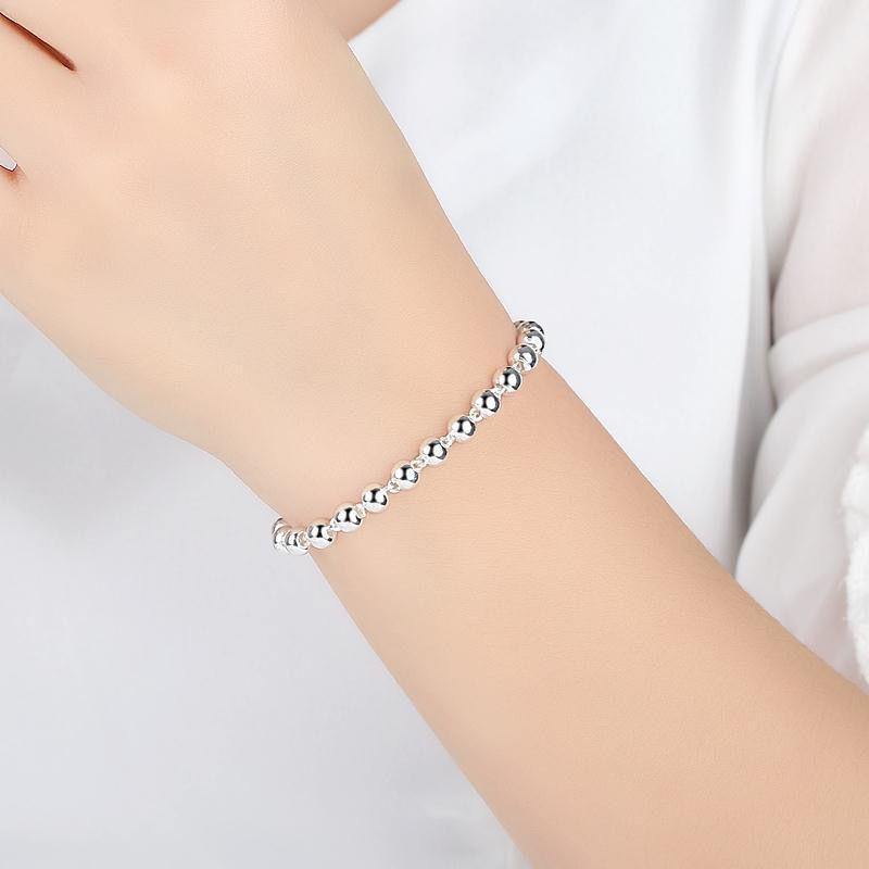 Silver Bead Bracelet - Stylish, High-Quality, Simple Designs for Women and Students