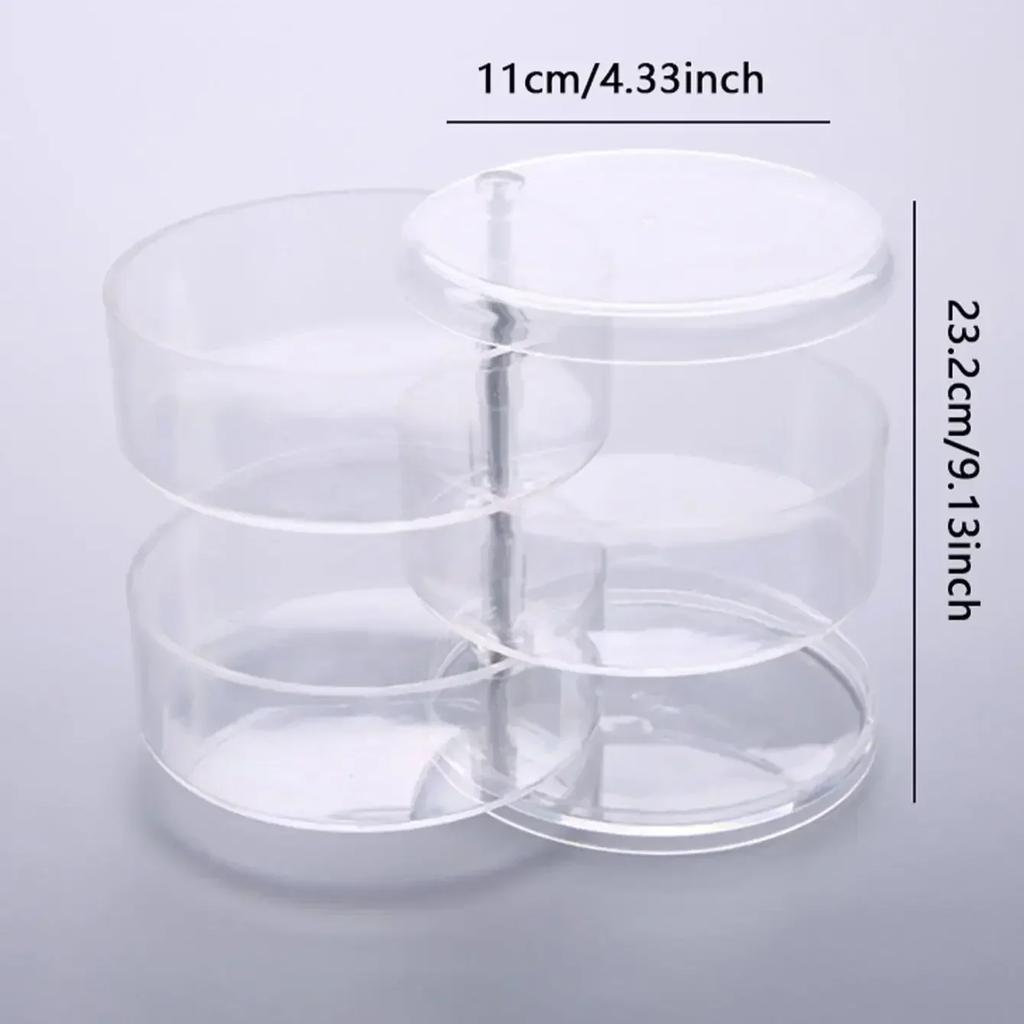 1pc-Multi-Layer Rotary Jewelry Storage Box Round Display Stand DIY Bead Jewelry Classification Transparent Display Case For