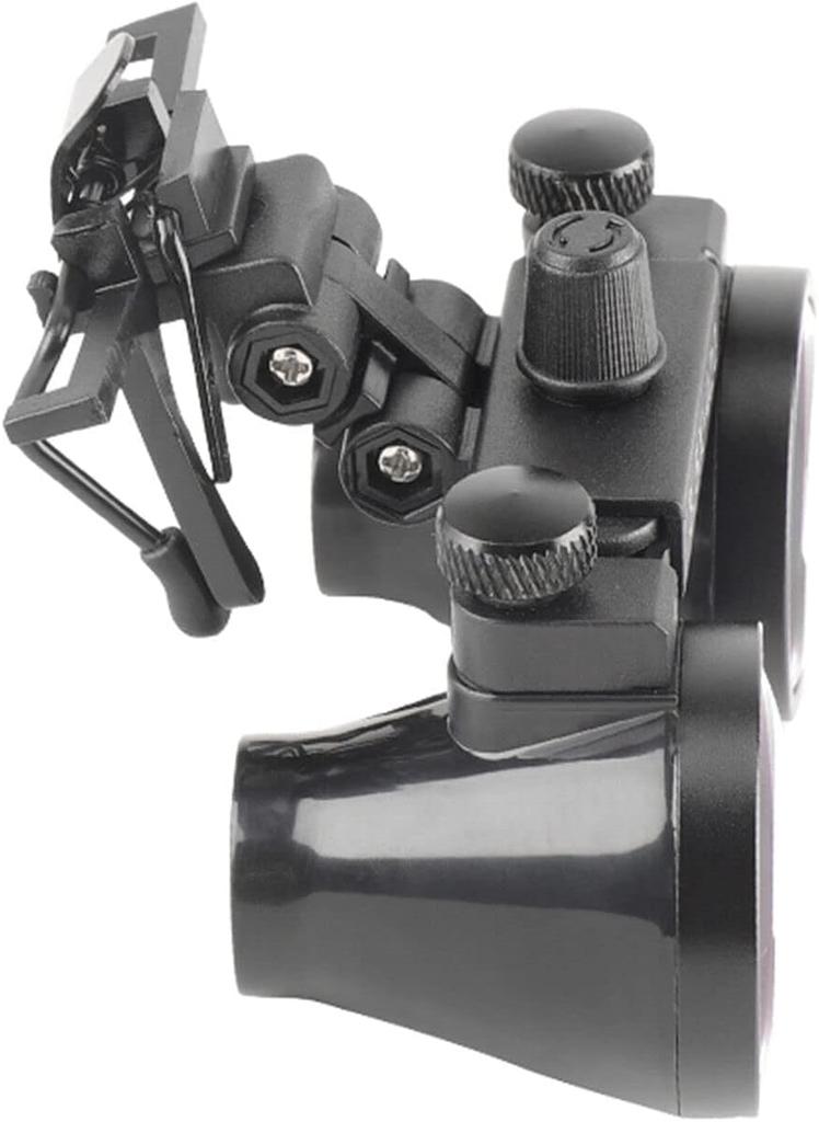 EUSTOMA Clip-on Magnifying Glass, Mini Binocular Loupe, Attaches To GlassesGoggles, Lightweight, Metal Clip for Tighter Fit, 2.5x3.5x Magnification,