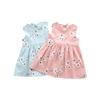 Baby Girls Summer Dress Sleeveless Hollow Back Pleated Skirt T-Shirt Dress 0-24 Months Breathable Photoshoot & Party Outfit