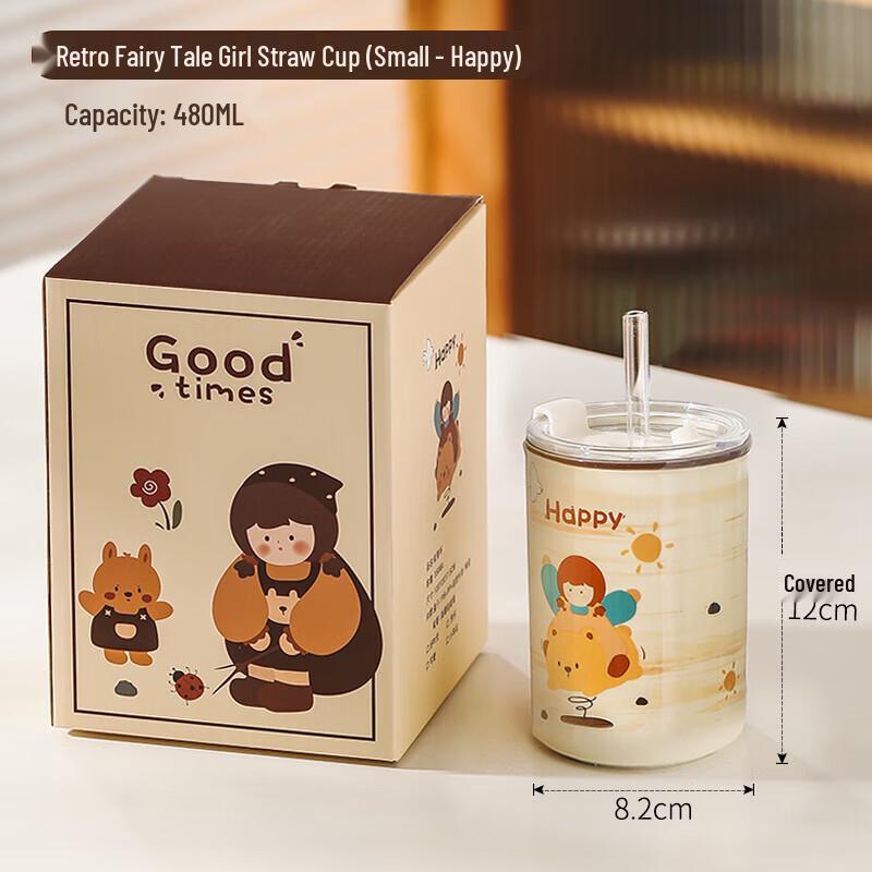 Xiderun Ceramic Portable Straw Mug with Lid