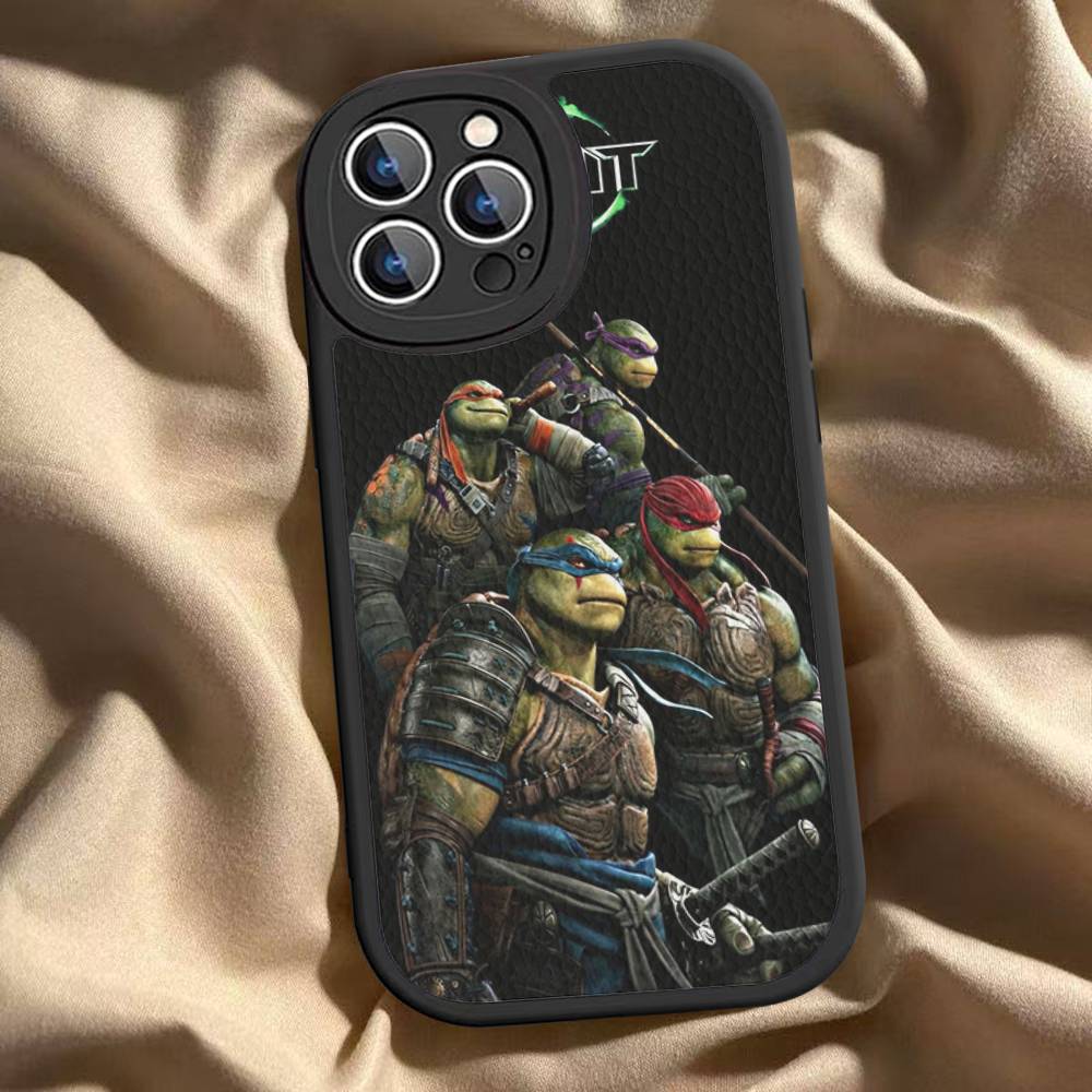 

Cartoon N-Ninja T-Turtles Leather Phone Case For IPhone 16 15 14 17 Pro Max 11 12 Mini Plus Soft Shell iPhone 16