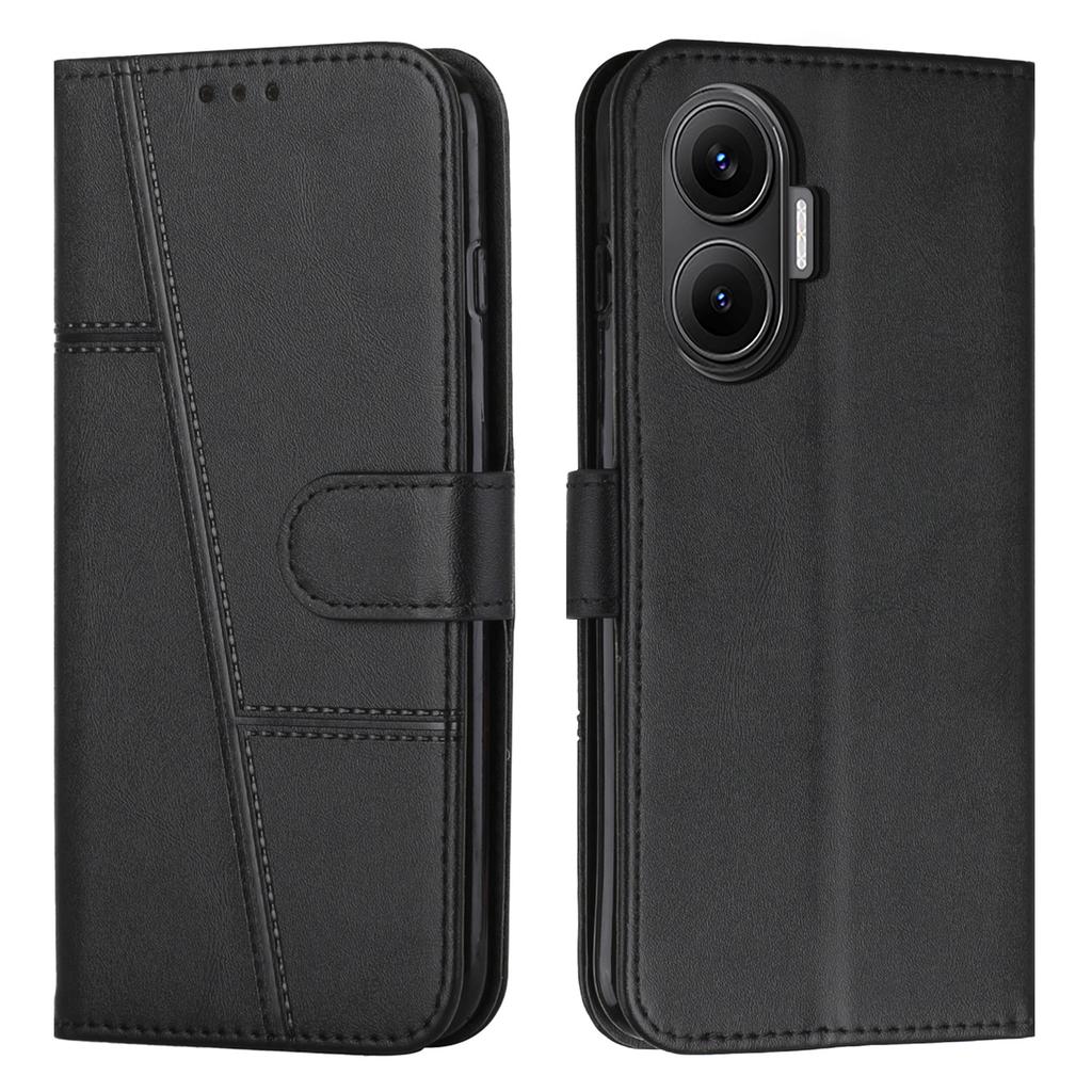 For Xiaomi Poco F7 5G/Redmi Turbo 4 Pro 5G Leather Phone Case Foldable Stand Wallet Flip Cover with Strap