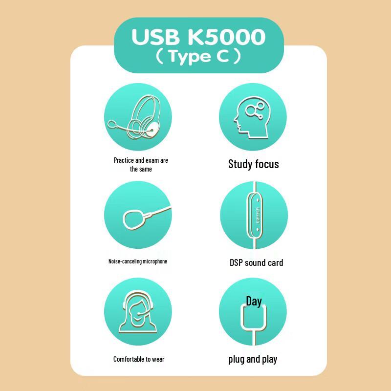 EDIFIER K5000 USB Type-C Professional Exam Headset