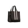 Coach Dempsey 22 Classic Logo Canvas And Leather Tote Bag Women tote Smoke-Black C7083-SVRT6