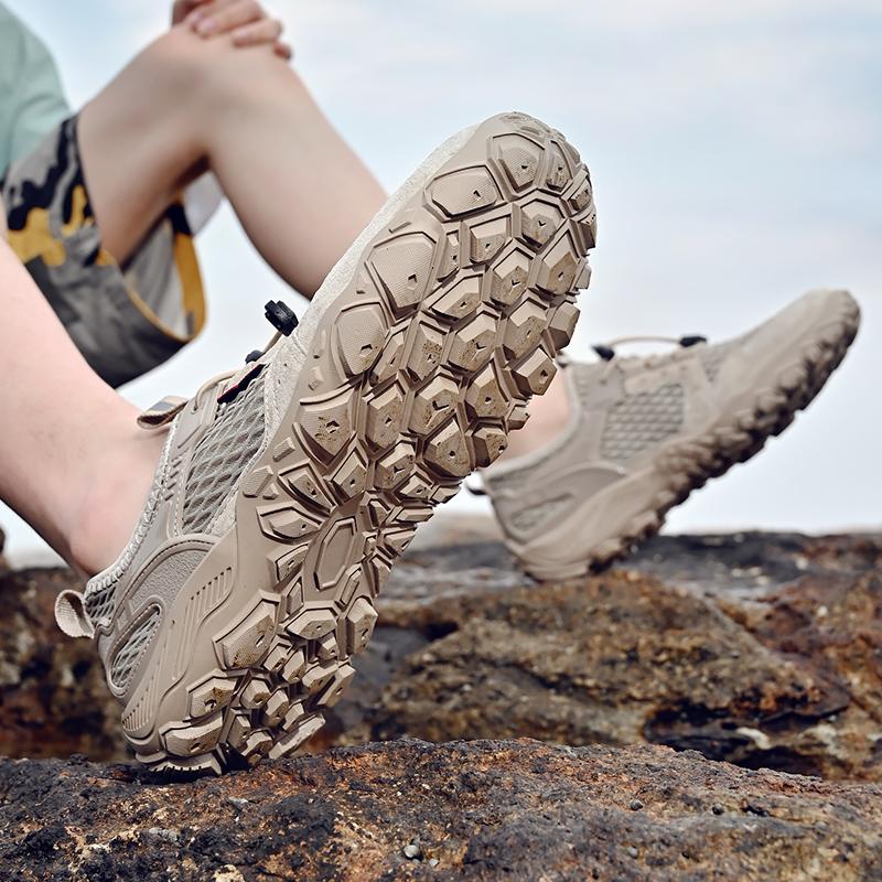 Summer Men's Large Size Outdoor Mesh Shoes Breathable Hiking Shoes