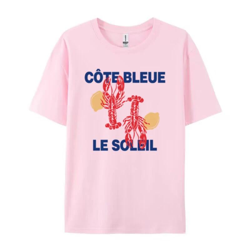 

Cute Y2k Lobster Graphic Tees Women Summer Retro Aesthetic Seafood T Shirt Loose Cute La Dolce Vita Shirt Coastal Vacation Tops 4XL