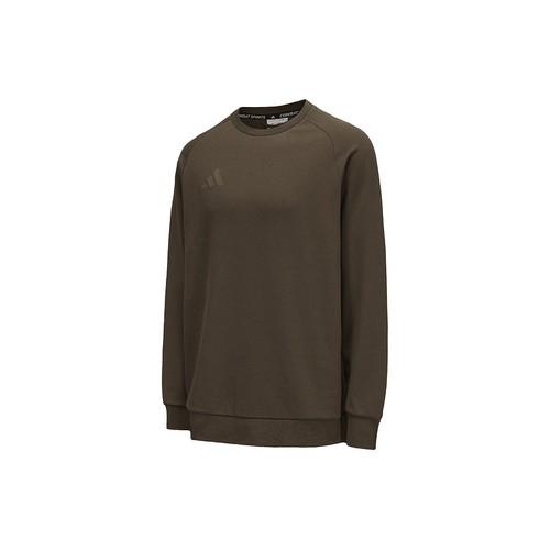 Adidas Crew Neck Pullover Casual Long-Sleeve Sweatshirt Unisex Dark Brown