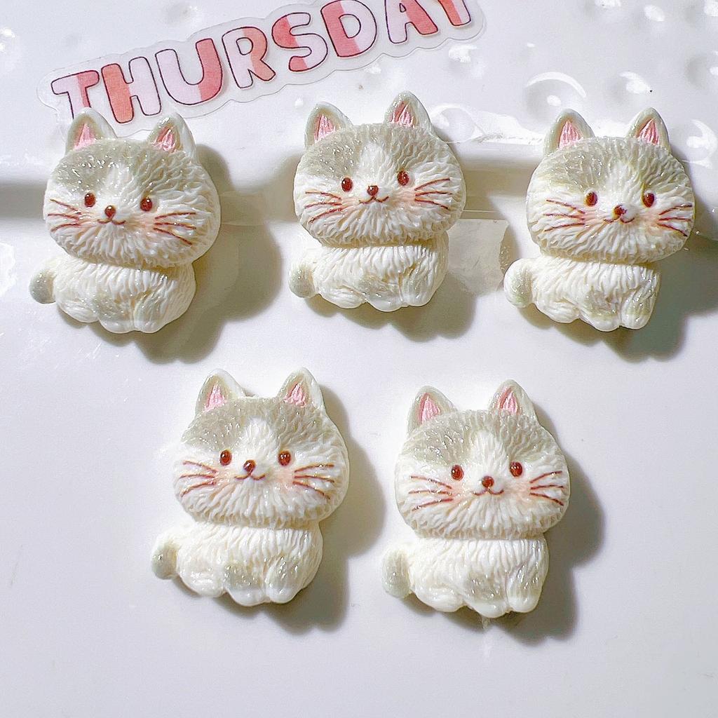 10Pcs Resin Cartoon 3D Cute Cat Series Flat Back Scrapbooking DIY Jewelry Craft Decoration Accessories