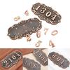 DRELD Old Antique Copper House Number Plastic Door Plate Custom Sign Door Number Sticker for Hotel Apartment Villa Door Plate