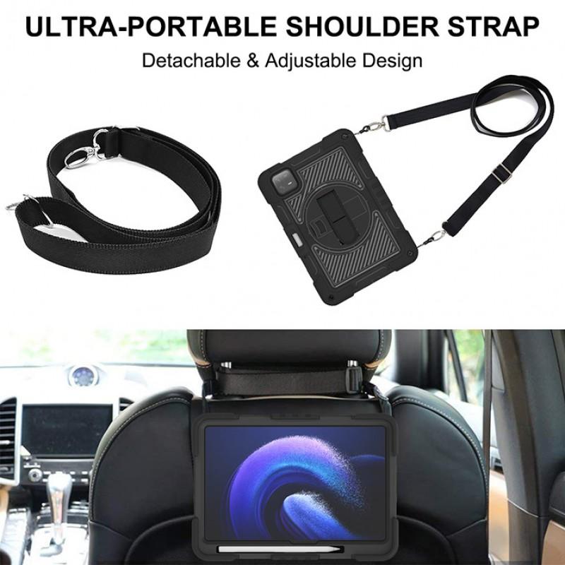 Redmi Pad SE 11 Inch Tablet Case With Kickstand Wrist Strap Shoulder - Full Cover Silicone Protective Shell
