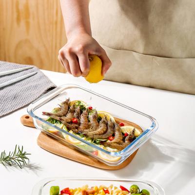 Obdélníková skleněná zapékací mísa Tepelně odolná zapékací mísa do trouby, mikrovlnné trouby, mrazáku Všestranné nádobí na grilování masa, pečení dezertů a dušení