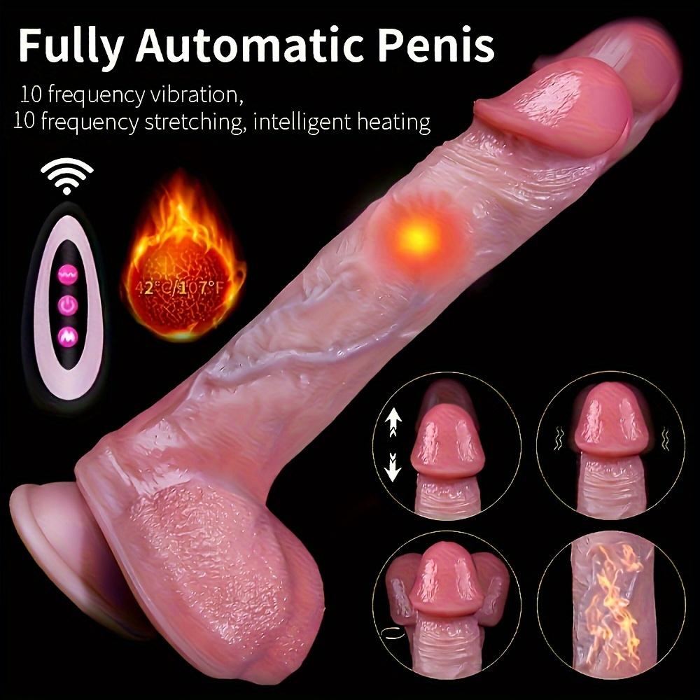 8.27" Waterproof Liquid Silicone Dildo with 10 Vibrations,360° Rotation,Heating,Remote Control,Rechargeable - for G-Spot Stimulation,Couples,and Gifts