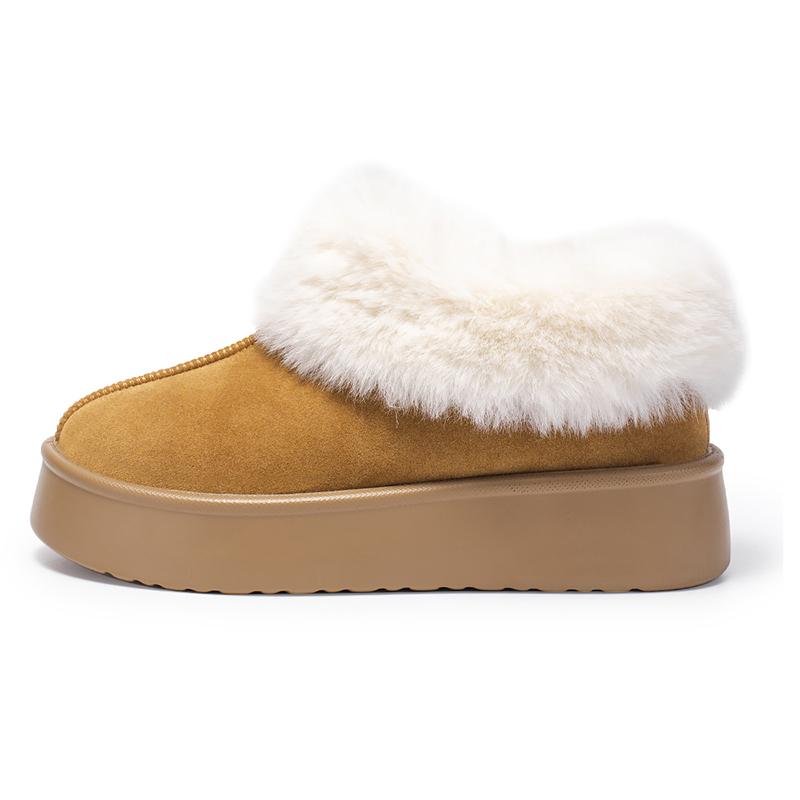 Chunky Platform Faux Fur Ankle Boots Women Thick Bottom Long Plush Warm Winter Boots Shoes Woman Non Slip Casual Snow Boots 2023