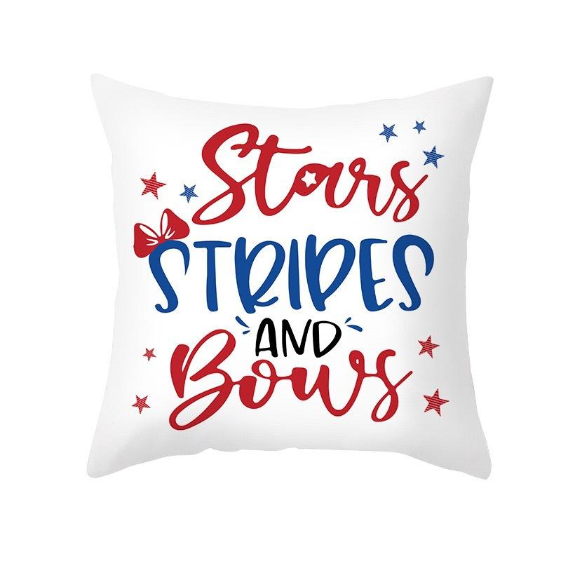 

New American Independence Day Pillowcase, Simple Peach Skin Velvet Printed Cushion Cover, Sofa Pillow Cover 45 * 45Cm without pillow core
