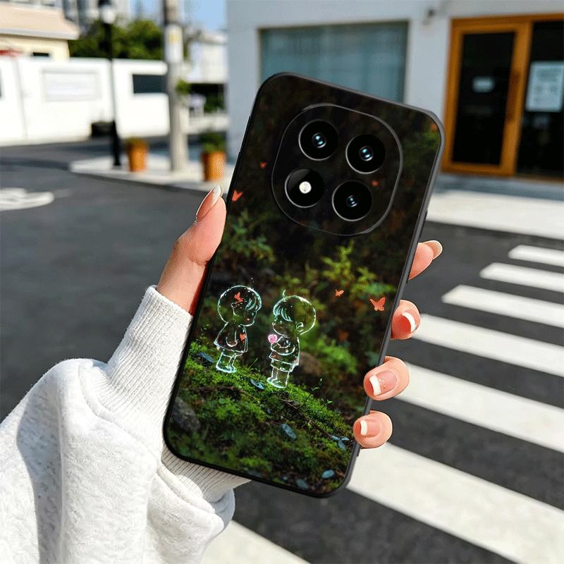 Style Peinture Enfant Mignon Naturel Coque de Téléphone Souple pour Xiaomi Redmi Note 12 13 14 15 Pro Plus 11 12S 11S 11T 10 4G Housse Noire Bac