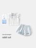 New Arrival: Girls' Cute Rabbit Two-Piece Set - Short Sleeve & Shorts, Breathable Cotton Gauze Summer Outfit