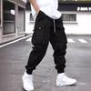 New Summer Retro Work Pants Men's Casual Trousers Loose Sports Straight Tying Pants