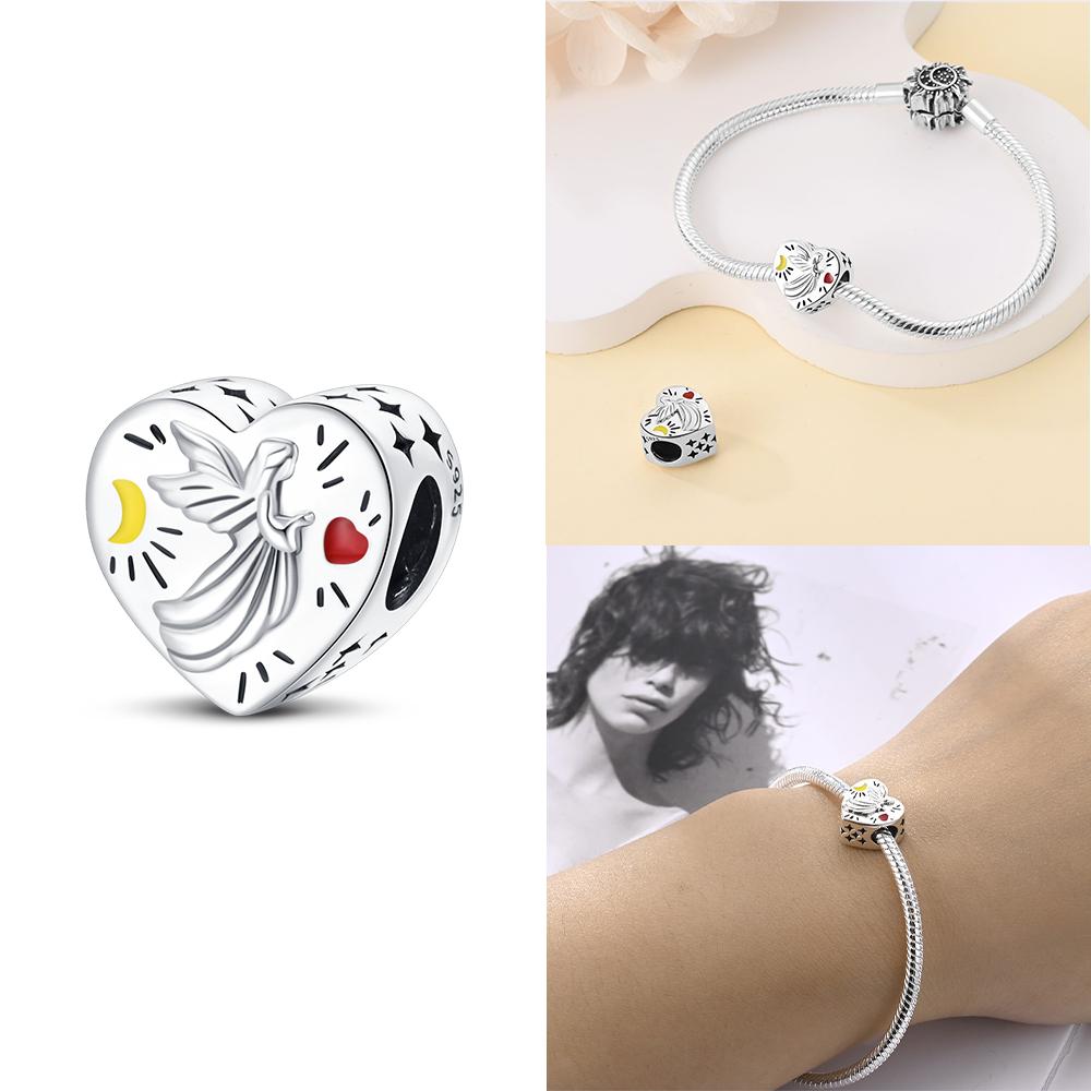 Charms Original Certified Mother'S Day Love Heart Girl Gift Beads Fit Bracelet Copper Women Jewelry Diy Accessory