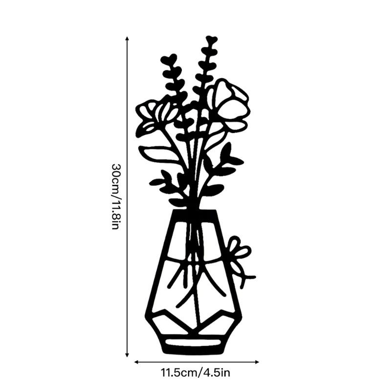 

Ваза, Декор для вітальні, Настінний декор, Металевий живопис, Квітковий фон, Настінна прикраса, Настінні наклейки, Декор стін спальні Model D чорний