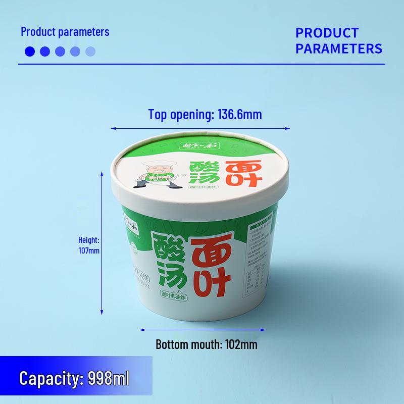 Bols jetables épaissis en papier de qualité alimentaire pour nouilles instantanées et plats à emporter
