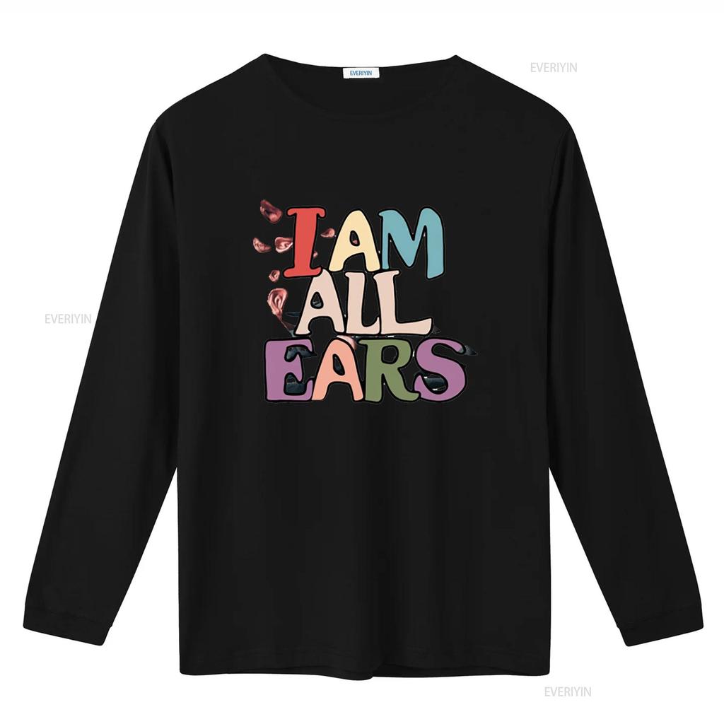 I Am All Ears Spooky Season Ghost Halloween Groovy Women SweaT T Shirt Vintage Washed Soft Casual Unisex Stylish Streetwear