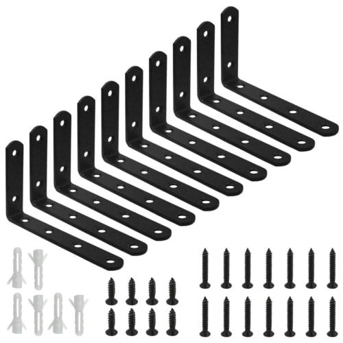 Stainless Steel L-Shaped Angle Brackets, Corner Braces, Shelf Brackets, Corner Braces, Right-Angle Brackets, Anti-Tip Reinforcement Brackets (Set of 1