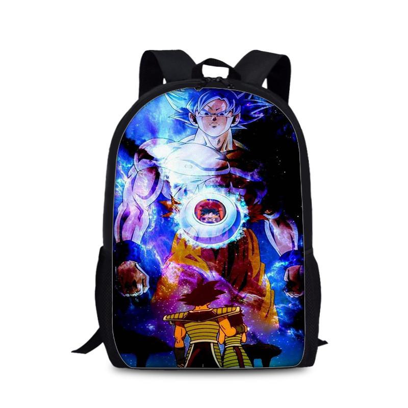 Dragon Ball Goku Printed Nylon Book Backpack For Students And Daily Use