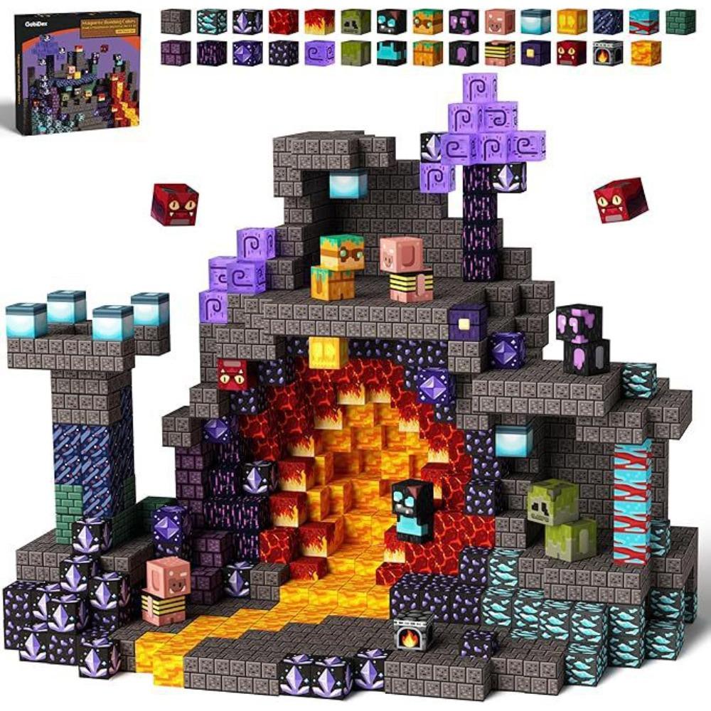 Magnetic Block Building Block Puzzle Three-dimensional Build Fire-breathing Dragon