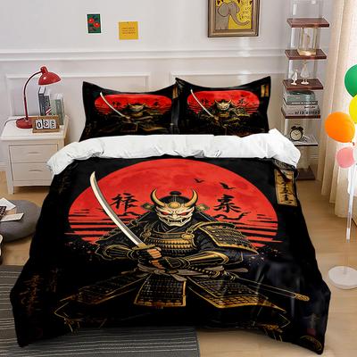 Samurai, Sword, Red Moon. Bedding Sets Duvet Cover Sets Duvet Covers Pillowcases(1 * Duvet Cover 2 * Pillowcases Without Duvet Insert)