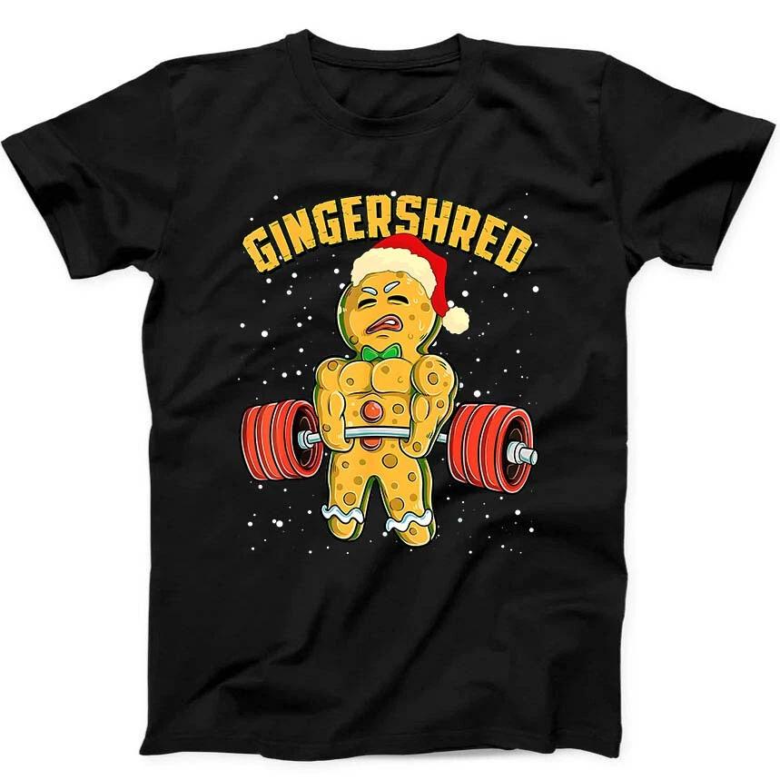 

Gingershred Gym Бодибилдинг Пряничный человечек Забавная футболка в подарок Черная футболка 264 2XL