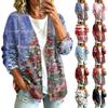 Women's Casual Trendy Christmas Print Long Sleeve Jacket for Holiday Celebrations