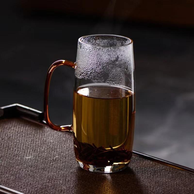 

Прозрачный стеклянный стакан с цветной ручкой, однослойный, для питья, бытовой, из высокоборосиликатного стекла, для чая, сока, напитков, однослойный стакан 300ml