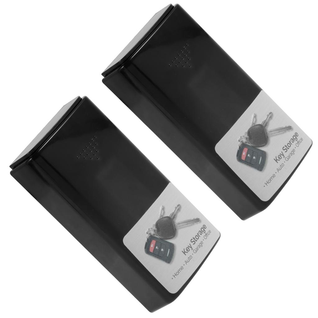 Magnetic Key Box Durable Black Plastic Key Cases with Strong Magnets Hide Key Holder Safe Emergency Key Box Anti-Rust Key Holder