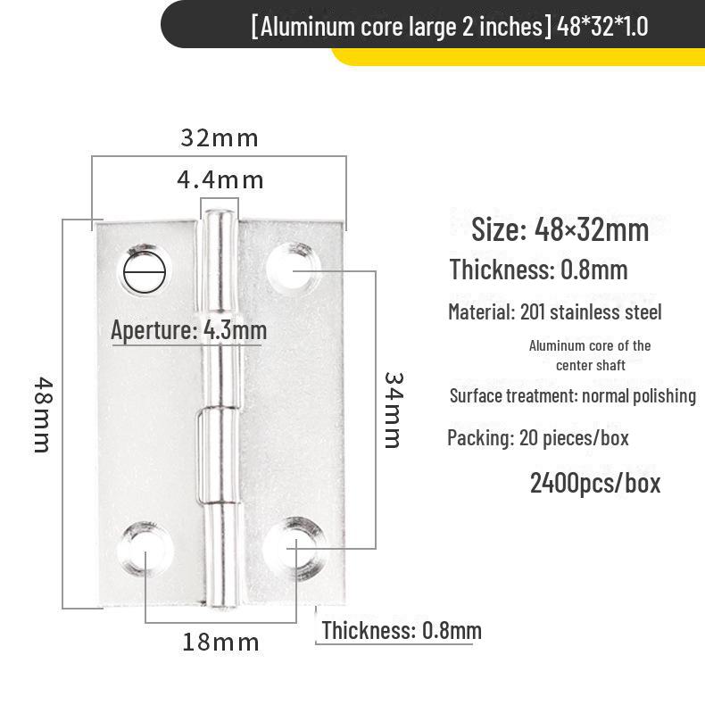 Miniaturowe płaskie zawiasy ze stali nierdzewnej do drzwi szafek drewnianych - rozmiary: 1, 1,5, 2, 2,5, 3, 4 cale