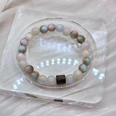 Gradient Sunset Bracelet: Mori Style Minimalist Handmade Vintage Pink & Brown Beads
