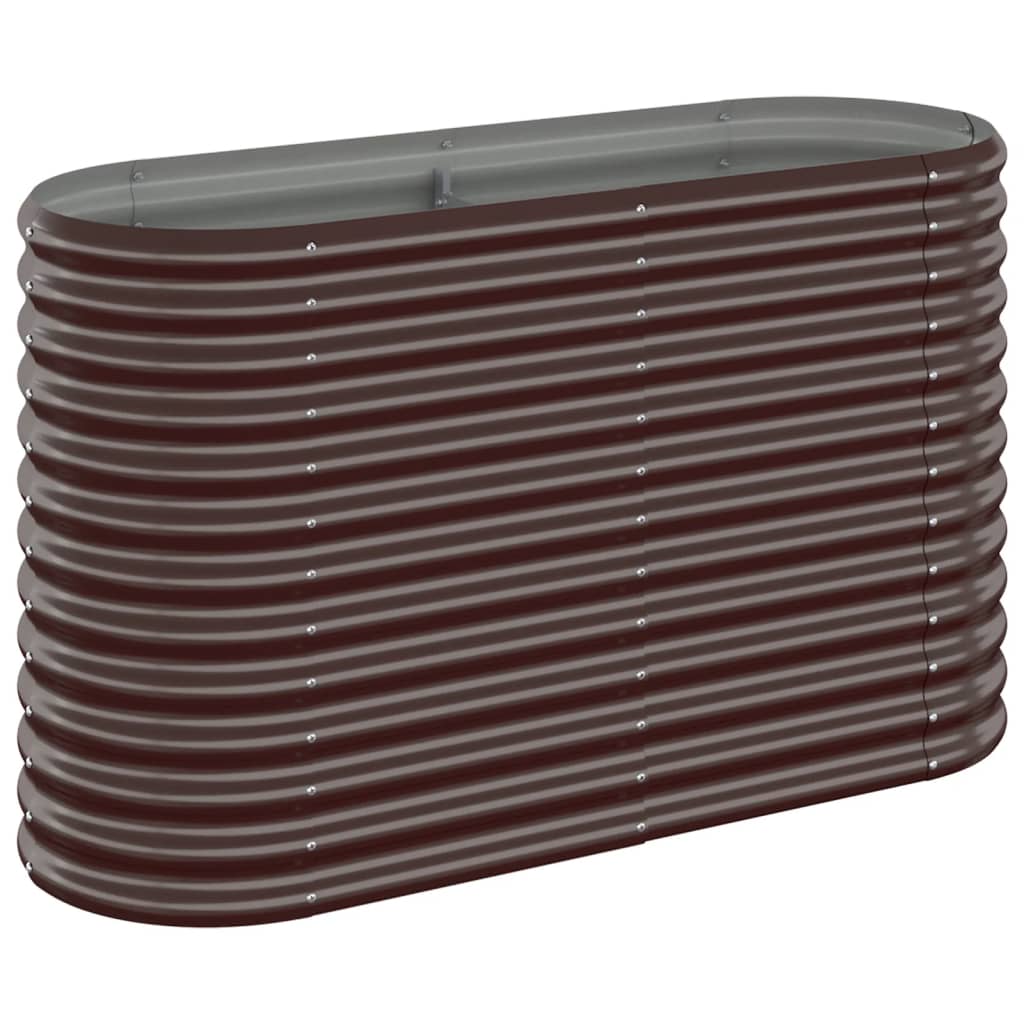Vidaxl Raised Planter, Powder-Coated Steel, 114X40X68 Cm, Brown